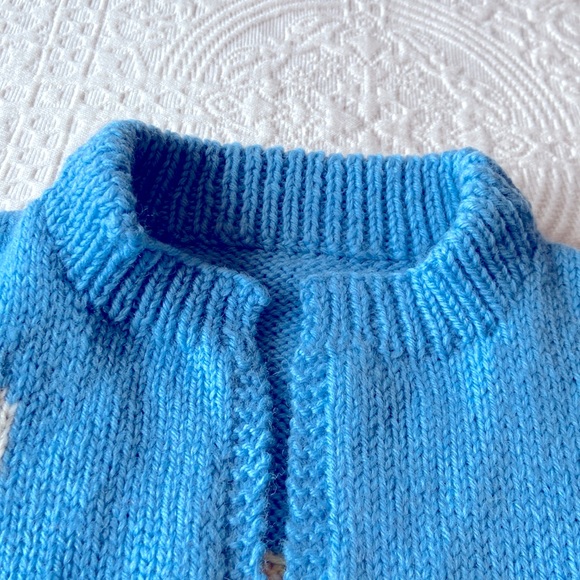 Vintage hand made knit gold cardigan size small - Picture 7 of 11